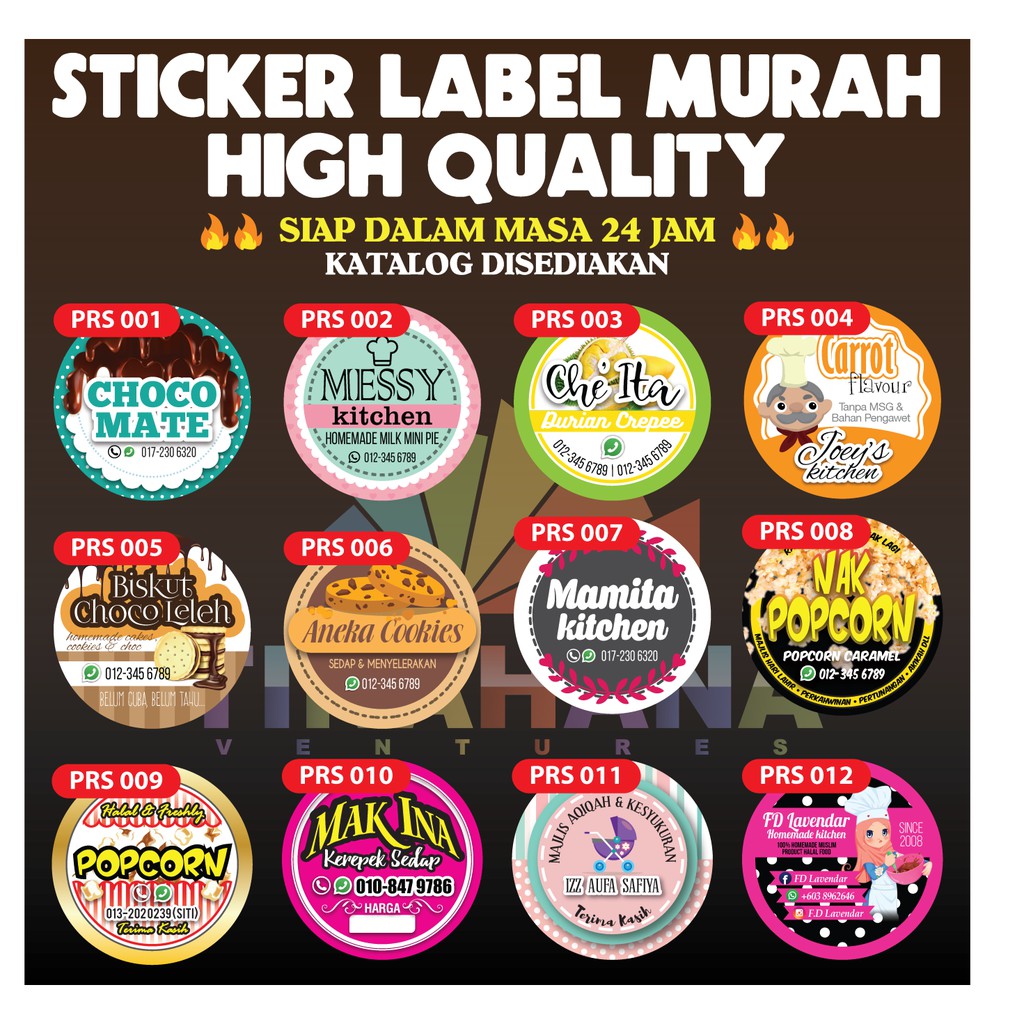 24 Jam Siap Sticker Bulat 5cm Produk Label High Quality Murah Katalog Disediakan Shopee Malaysia