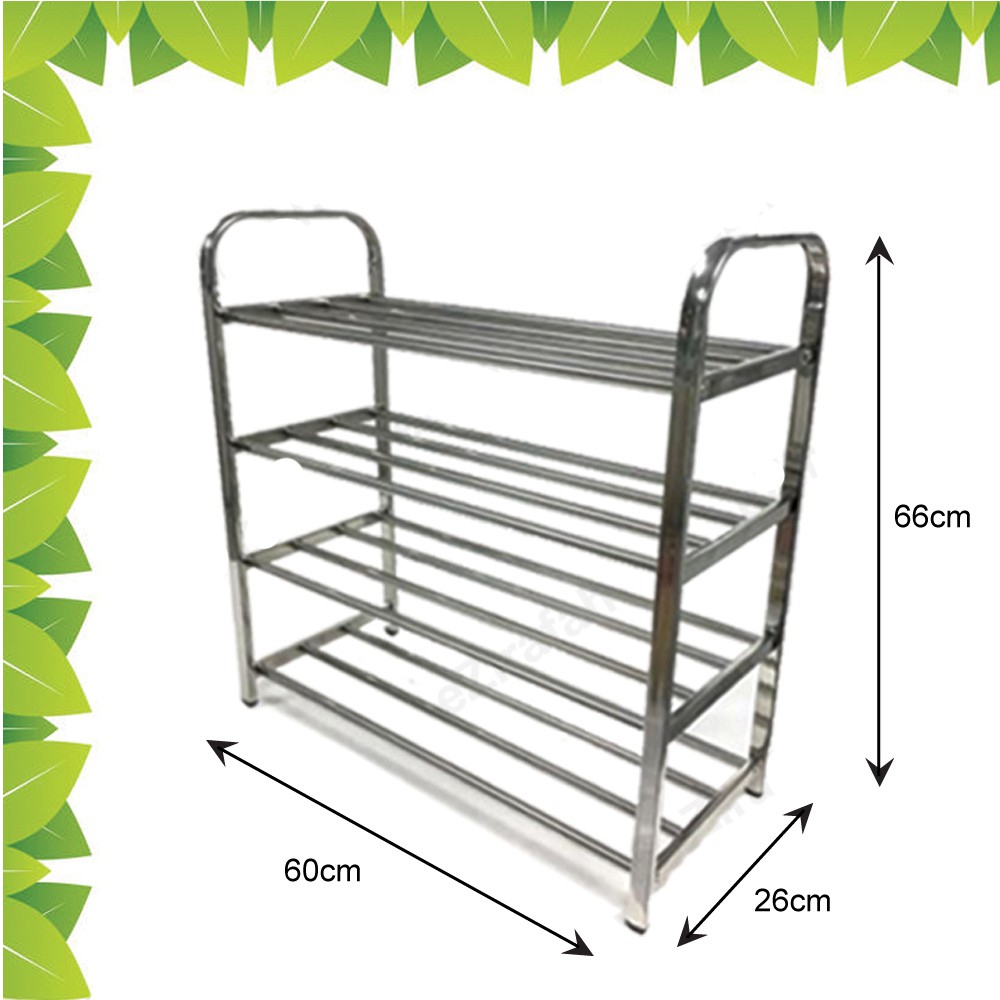 Stainless Steel Shoes Rack L60cm x W26cm x H66cm | Shopee Malaysia