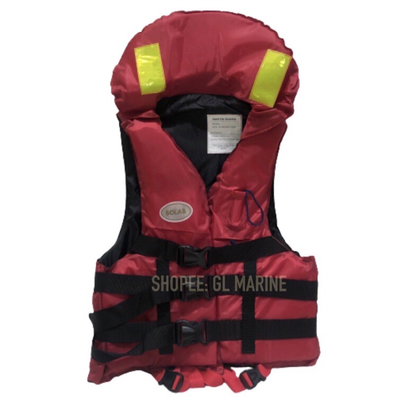 ADULT DEWASA SOLAS COLLAR LIFE JACKET NECK SUPPORT WHISTLE FOR FISHING BOATING JACKET DEWASA