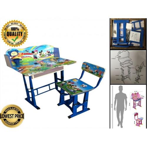 STUDY TABLE AND CHAIR KIDS SET MEJA  BELAJAR  MICKEY  MOUSE  