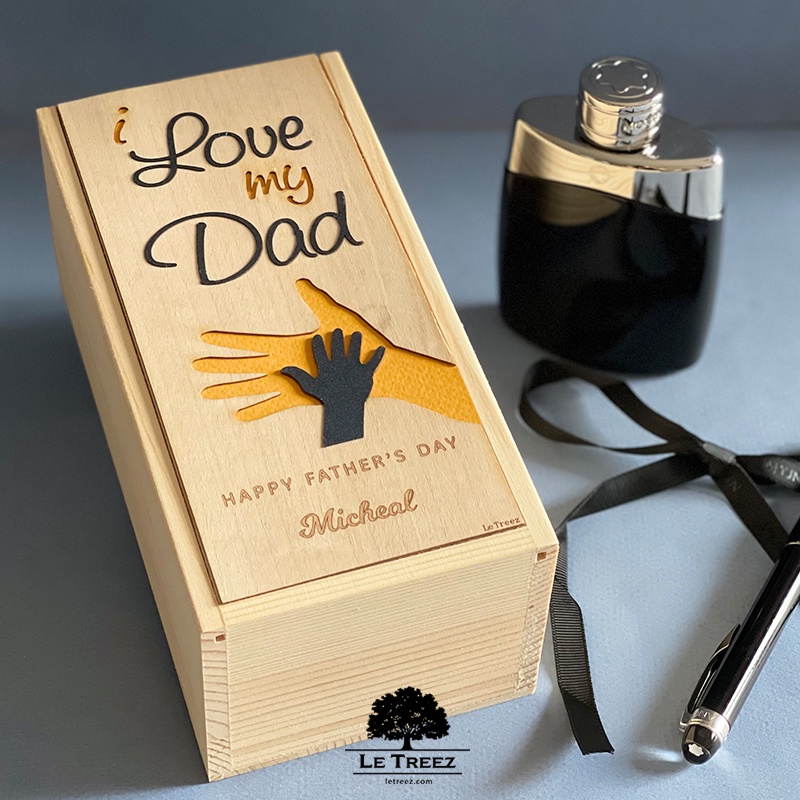 Father Day Ready Stock Malaysia Gift Box Storage Jewelry Wooden Packaging Coffee Wine Personalized Hadiah H