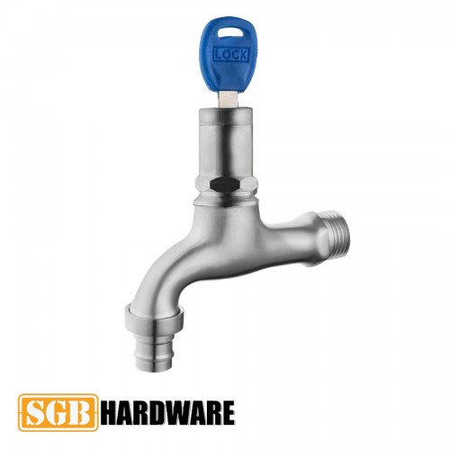ELSS9018LK 304 Stainless Steel Hose Bib Tap with Lock (AntiTheft