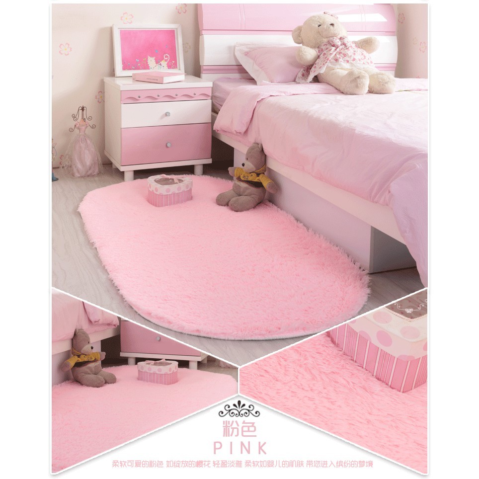 Plush Shaggy Soft Carpet Floor Mat Rug Anti-Skid Room Floor Mat 