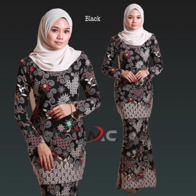  BAJU  KURUNG RAYA 2021 IRIS CORAK BATIK  PRINTED COMO CREEPE 