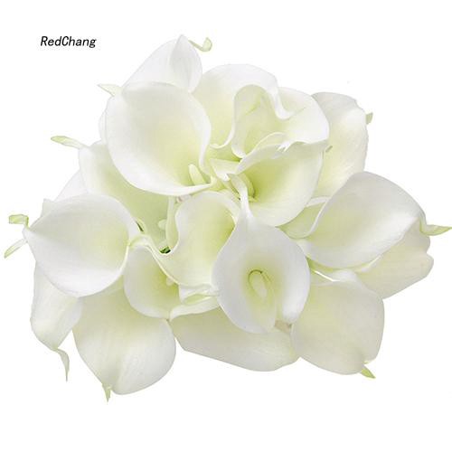 Rdcg 20 Pcs Artificial Latex Calla Lily Flower Beautiful Bouquet