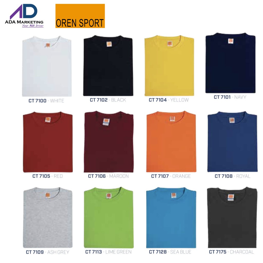 oren sport t shirt size