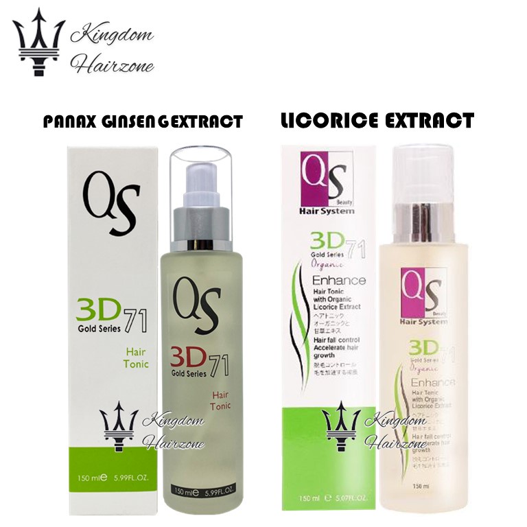 QS Professional 3D71 Gold Series (Panax Ginseng / Organic Licorice Extract)  Enhance Hair Tonic (150ml) | Shopee Malaysia