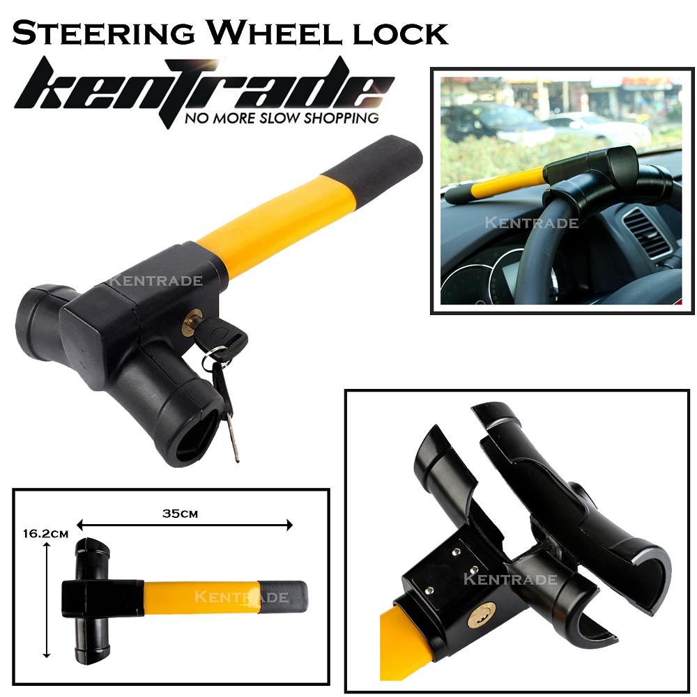 KENTRADE Universal Heavy Duty T Shape Anti-theft Steering Wheel Lock