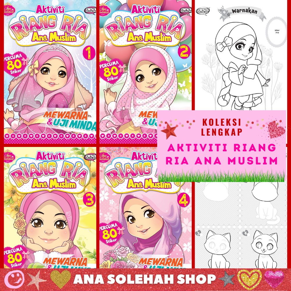 Buy KOLEKSI LENGKAP BUKU MEWARNA, AKTIVITI u0026 TINGKAT IQ ANA MUSLIM 