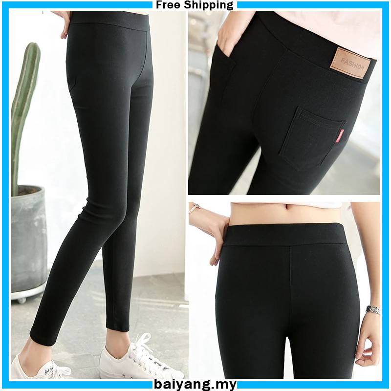 🌈Free Shipping S-2XL Long Pants Women Vintage Black Slim High Waist ...