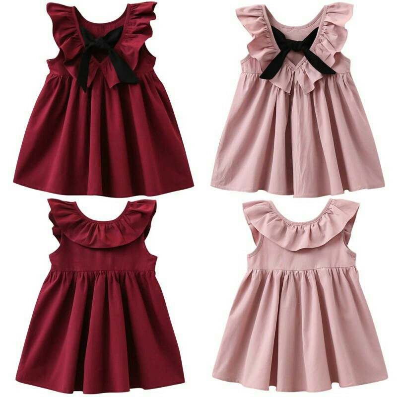 Baby Girls Sleeveless Dress Bow , Gaun Kanak-kanak, Dress | Shopee Malaysia