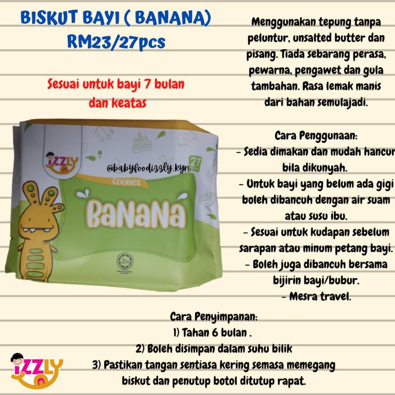 Buy Izzly Homemade Biskut Bayi Tiada Garam Dan Gula Baby Cookies Banana Butter Raisin Mix Fruit Dates Oat Chippie Choc Seetracker Malaysia