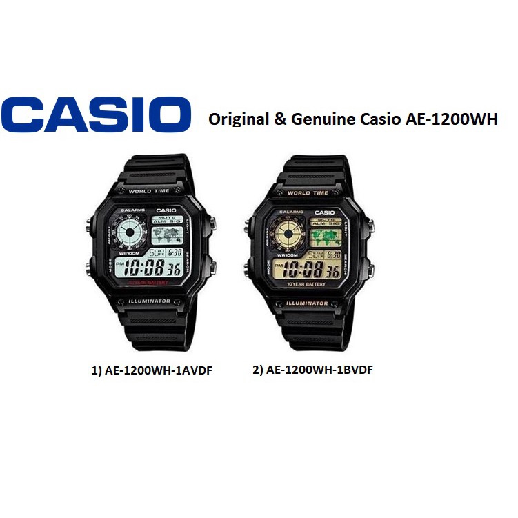 Casio Ae 10wh 1bvdf Ae 10wh 1avdf Genuine Watch Shopee Malaysia