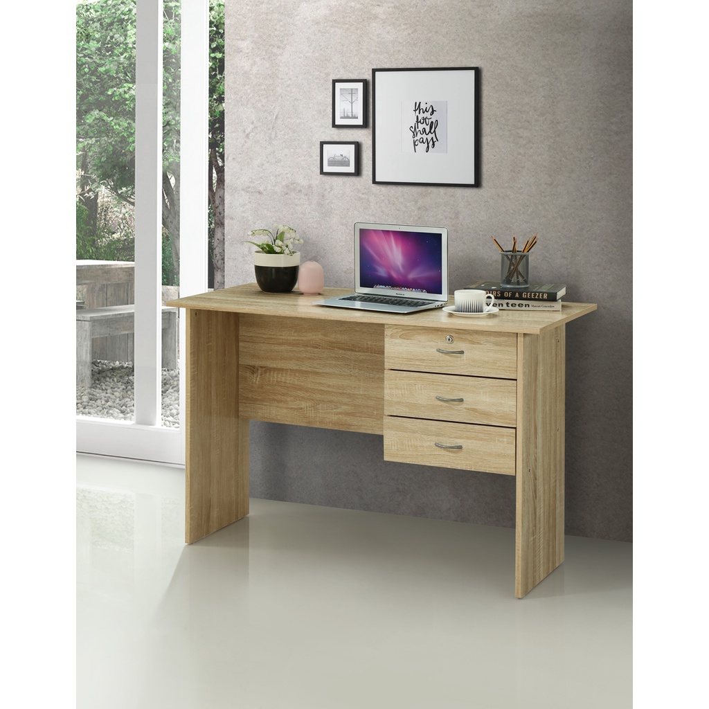 3 Drawer Study Desk / Working Desk / Writing Table / Computer Table / 3 Laci Meja Buku