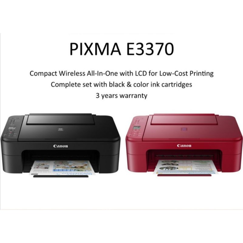 Canon Multifunctional WiFi Printer Pixma E3370 Print, Copy & Scan
