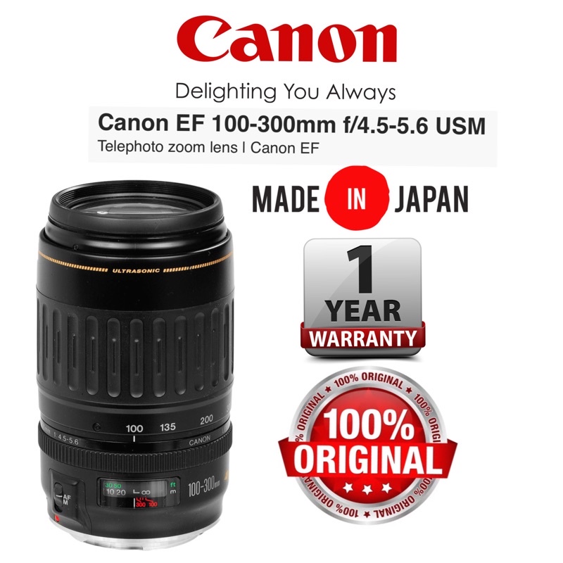 Canon EF 100-300mm SUPER ZOOM FULL FRAME F/4.5-5.6 USM ULTRASONIC MADE IN JAPAN (1 years warranty)