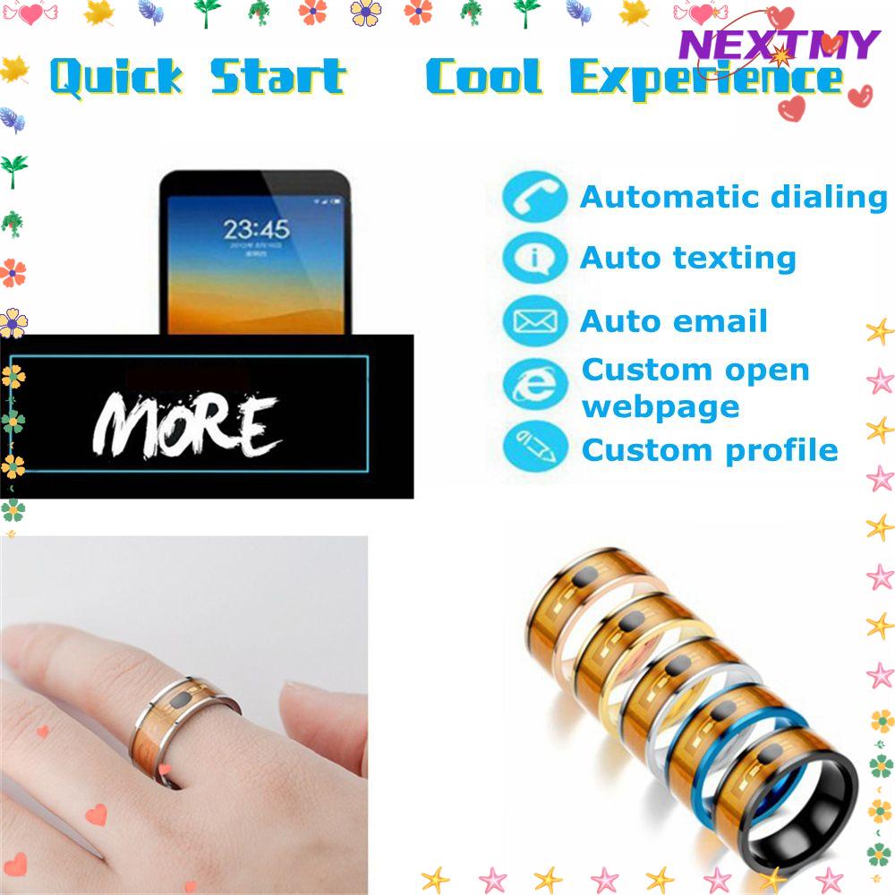 NEXTSHOP NEW NFC Finger Ring Dragon Pattern Smart Wearable Connect Waterproof Technology Android Phone Equipment Fashion Multifunctional Intelligent/Multicolor