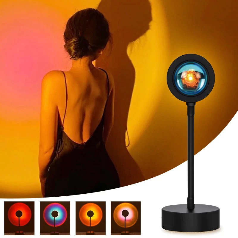 Sun Sunset Red Projector Rainbow Lamp Atmosphere LED Night Light for