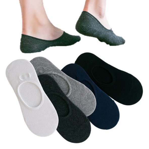 (5 Pairs) MILANDO Unisex Invisible Soft Cotton No Show Socks Sock Stoking Lelaki (Type 4)