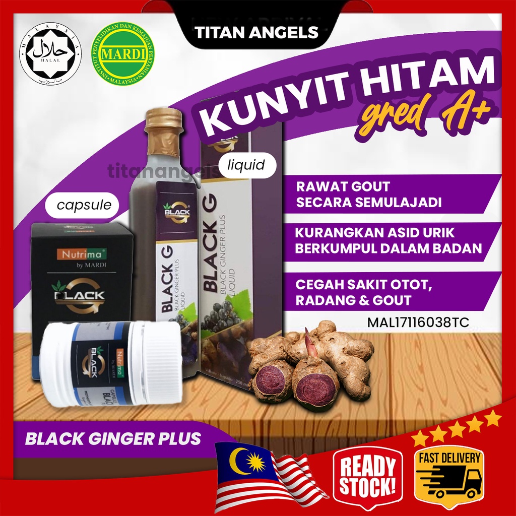 Black G Jus Kunyit Hitam Asli Black Ginger Original Hq Anti-Radang ...