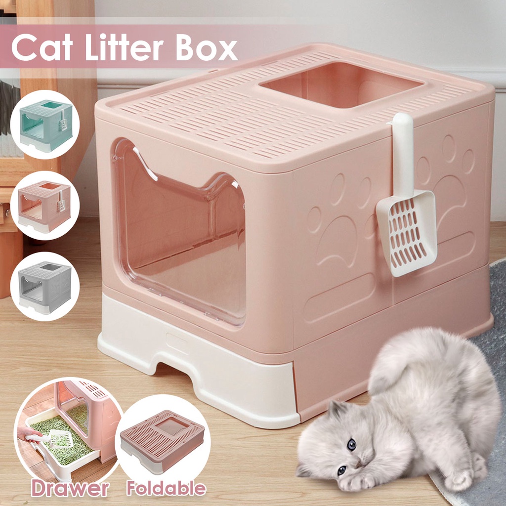 SelfCleaning Hooded Cat Litter Box Enclosed Large Kitty Toilet Litter