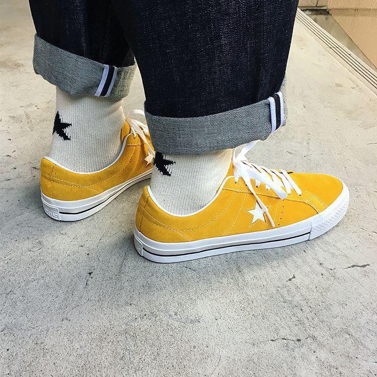 converse one star suede yellow