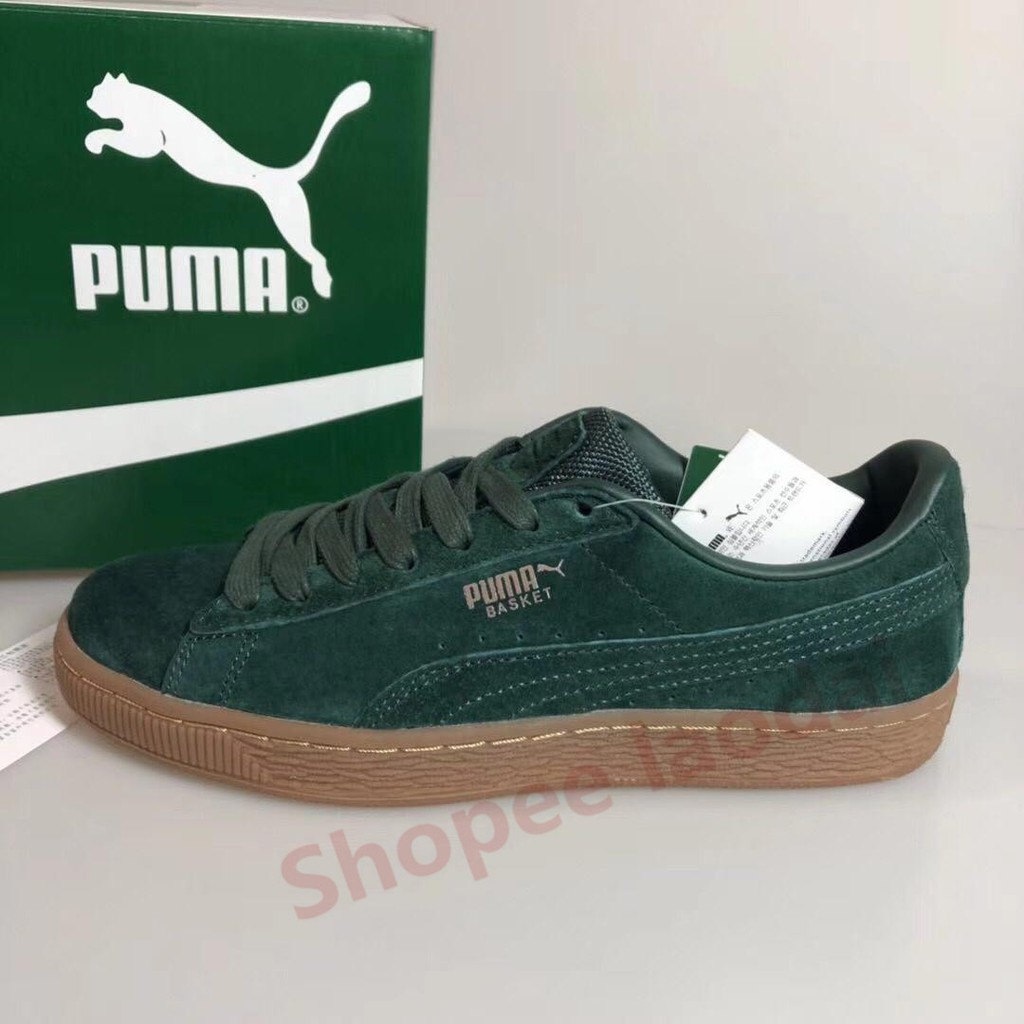 puma shoes green suede