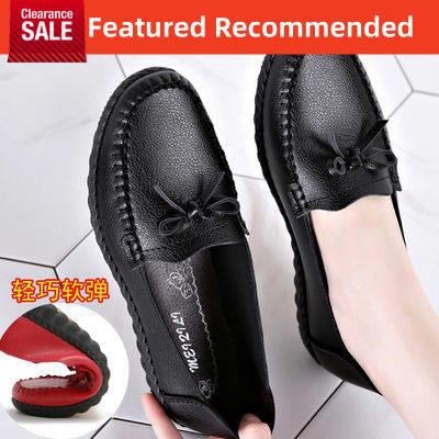 Ready Stock Kasut Kulit Perempuan Kasut Pejabat Wanita Kasut Office Perempuan Spring Dan Autumn Kasut Kasual Perempuan Flat Peas Shoes Wanita Kasut Putih Kasut Wanita Kasut Kalis Air Anti Slip Single Shoes One