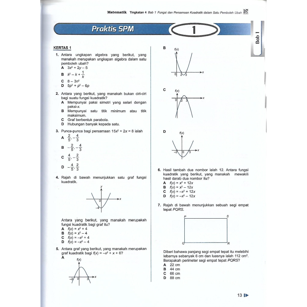 Contoh Soalan Matematik Tingkatan 4 Kssm 2020