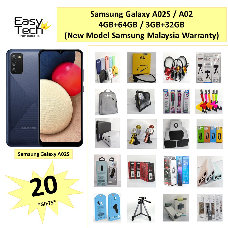 Samsung Galaxy A02s A02 4gb Ram64gb Rom 3gb Ram32gb Rom 1 Year Samsung Malaysia Warranty 3288