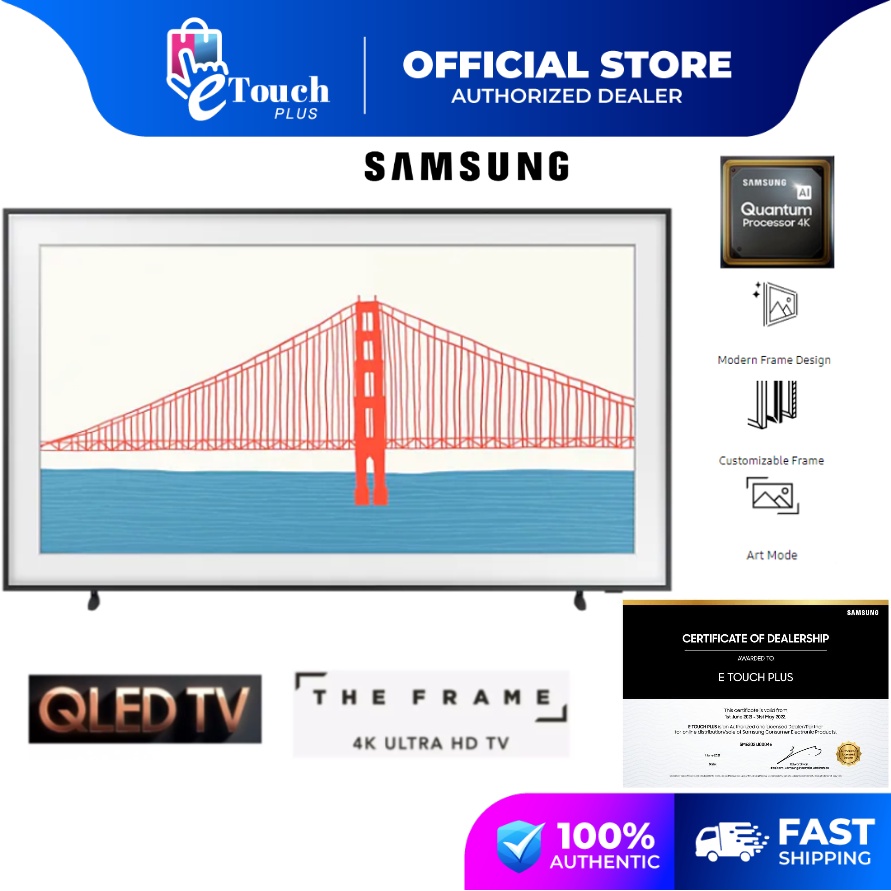 Samsung (65") The Frame QLED 4K Gaming TV 200 Motion Rate Smart Lifestyle TV QA65LS03AAKXXM Television Televisyen 电视机