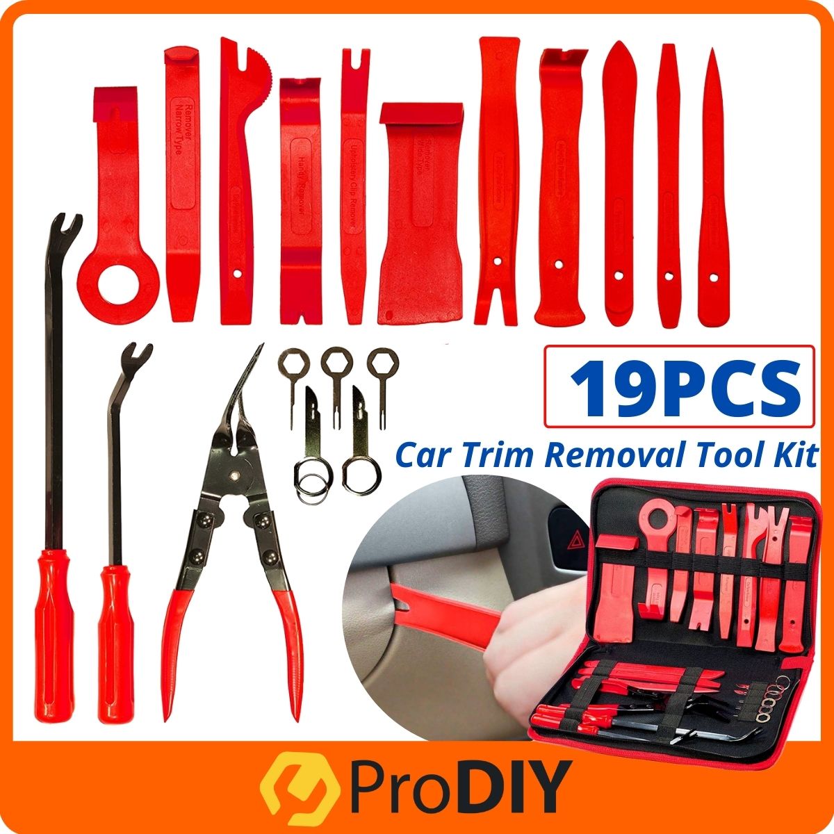 19PCS Car Clip Remover Tool Kit Trim Clip Plier Set Car Door Dashboard