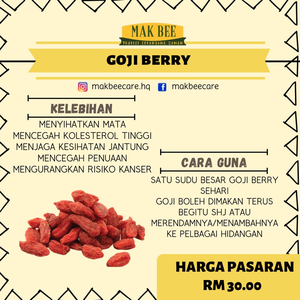 Goji Berry Mak Bee 100 Gram Shopee Malaysia