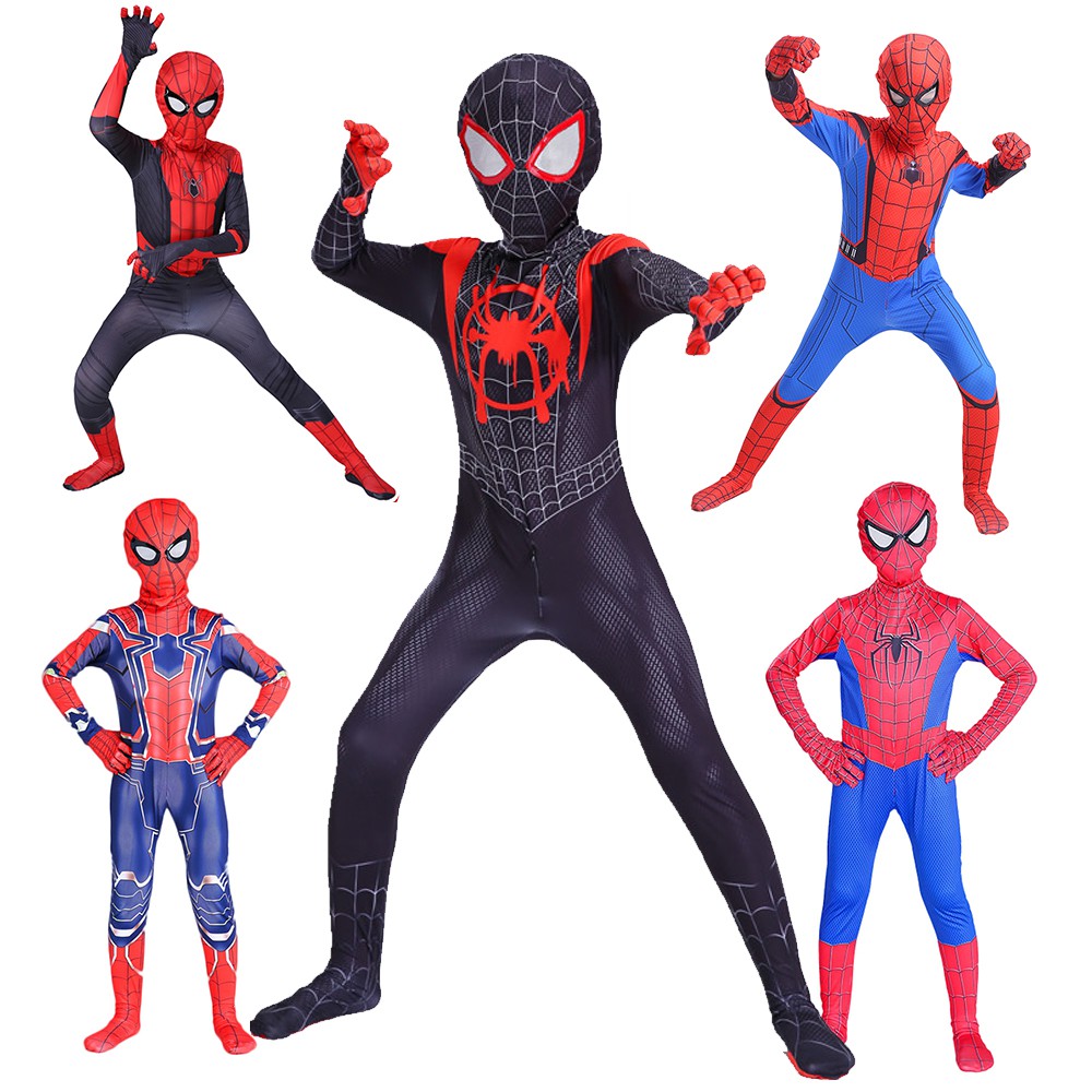 Spider-Man Cosplay Costume Kids Boy Spiderman Superhero Suit Cosplay ...