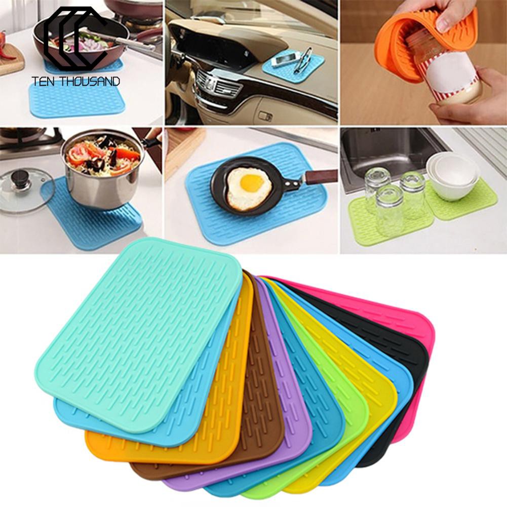 9/" DISCS SET OF 3 SILICONE HEAT RESISTANT TRIVET POT PAN STAND SET