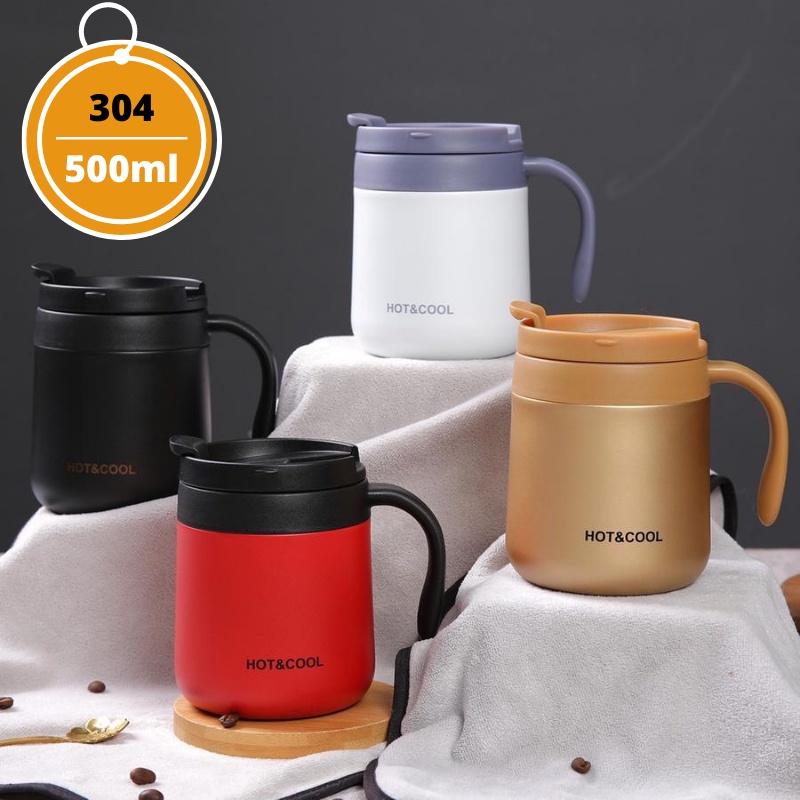 [Ready stock]500ml Stainless steel Office Coffee cup Coffee Mug Thermos ...