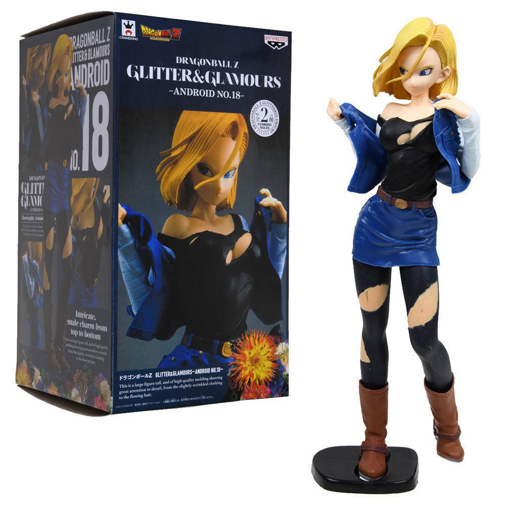 Anime Dragon Ball Z Glitter Glamours Android No 18 Pvc Figure No Box Blue
