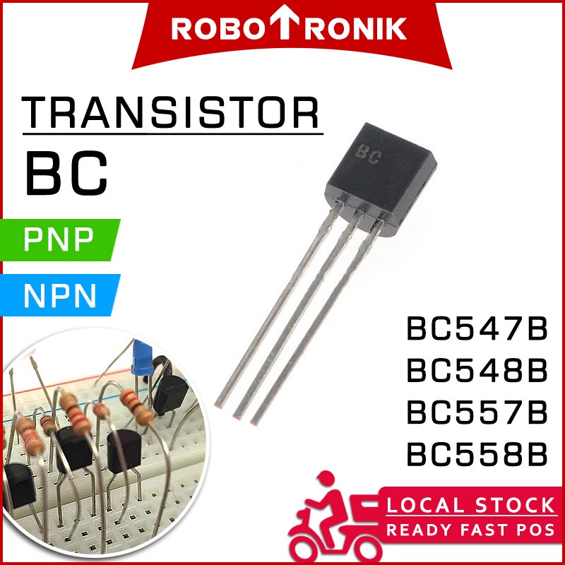 Transistor BC Series (NPN/PNP) BC547 BC548 BC557 BC558, Compatible Arduino UNO Shopee Malaysia