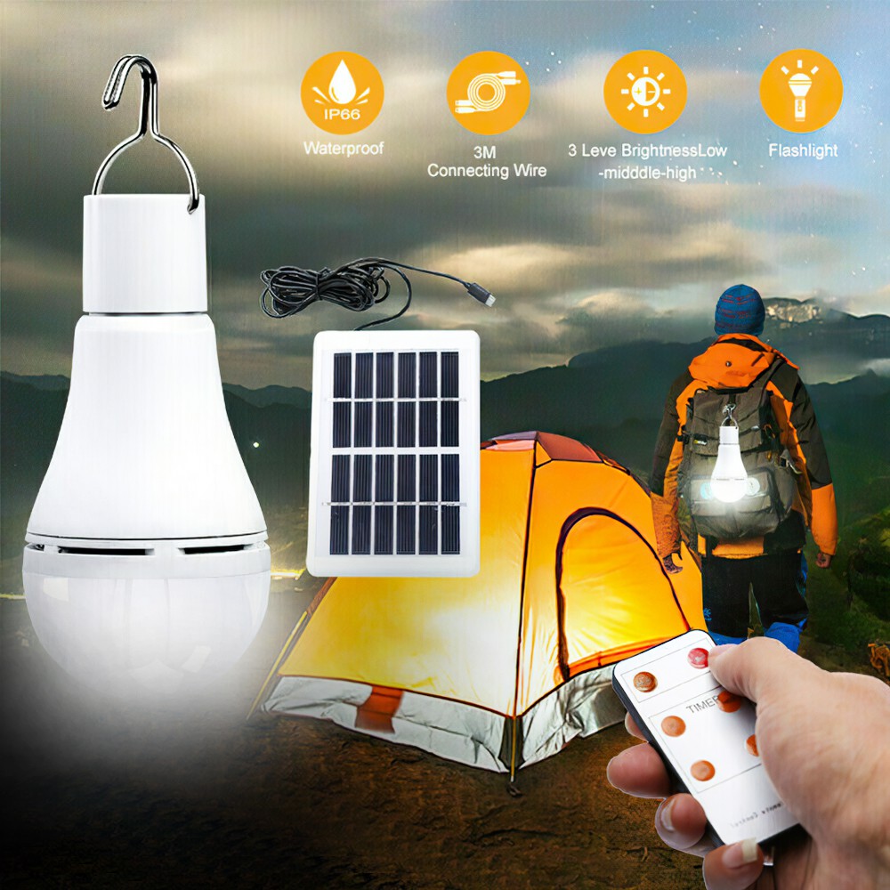 Solar Powered Shed Light Bulb Led Portable Hang Up 9w Lamp Hooking Chicken Coop Shopee Malaysia