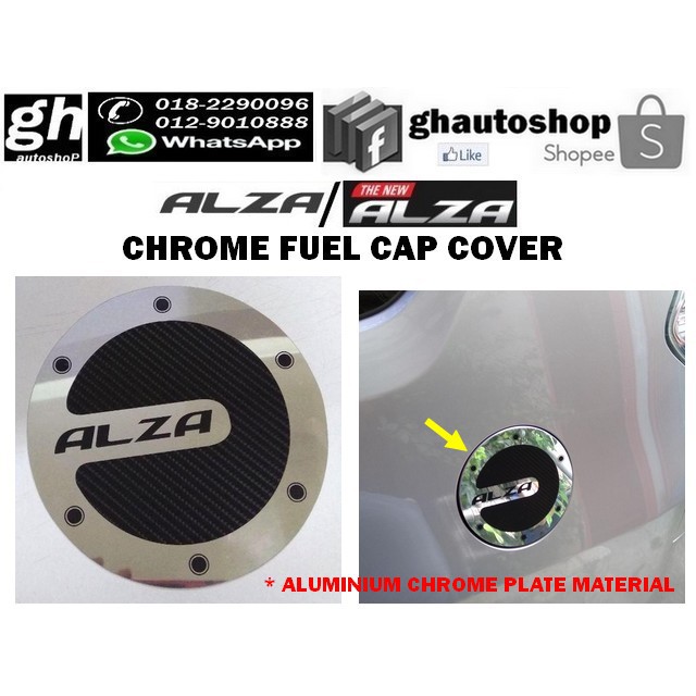 PERODUA ALZA / NEW ALZA sporty chrome fuel cap cover 