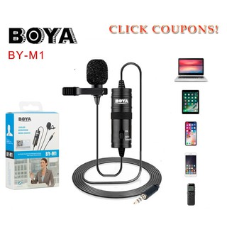 BOYA BY- M1 3.5mm Audio Video Record Lavalier Lapel Microphone Clip for Canon Nikon Sony DSLR Camcorder Audio Recorders