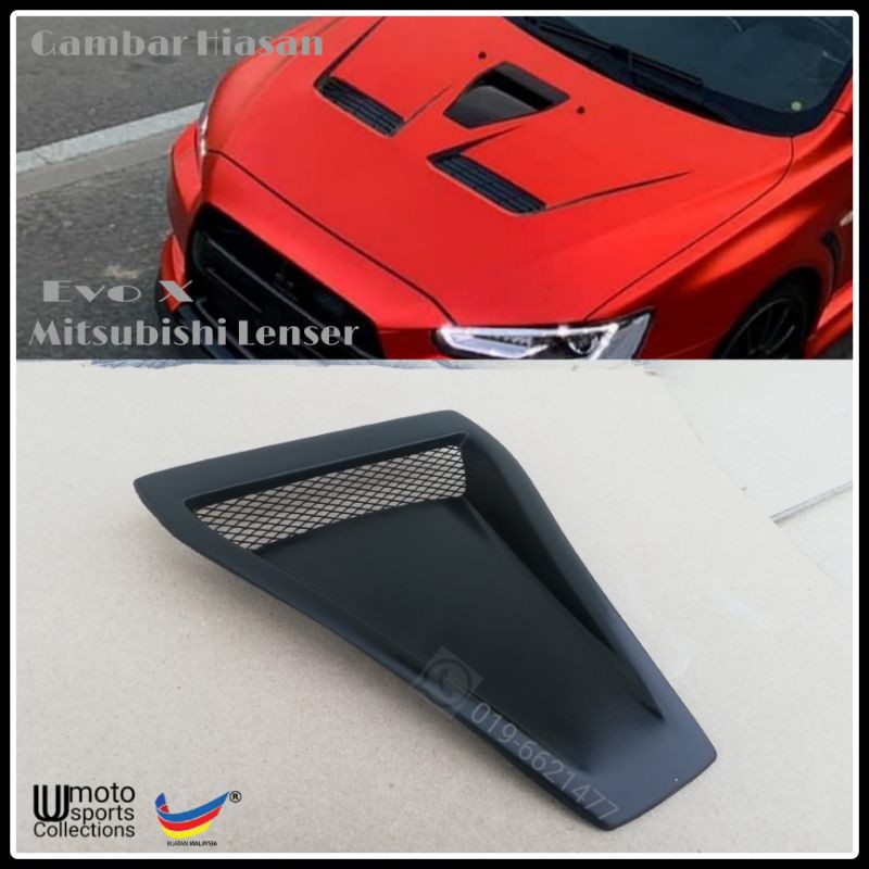 Universal Air Scoop Mitsubishi Lenser Evo X Style  Shopee Malaysia