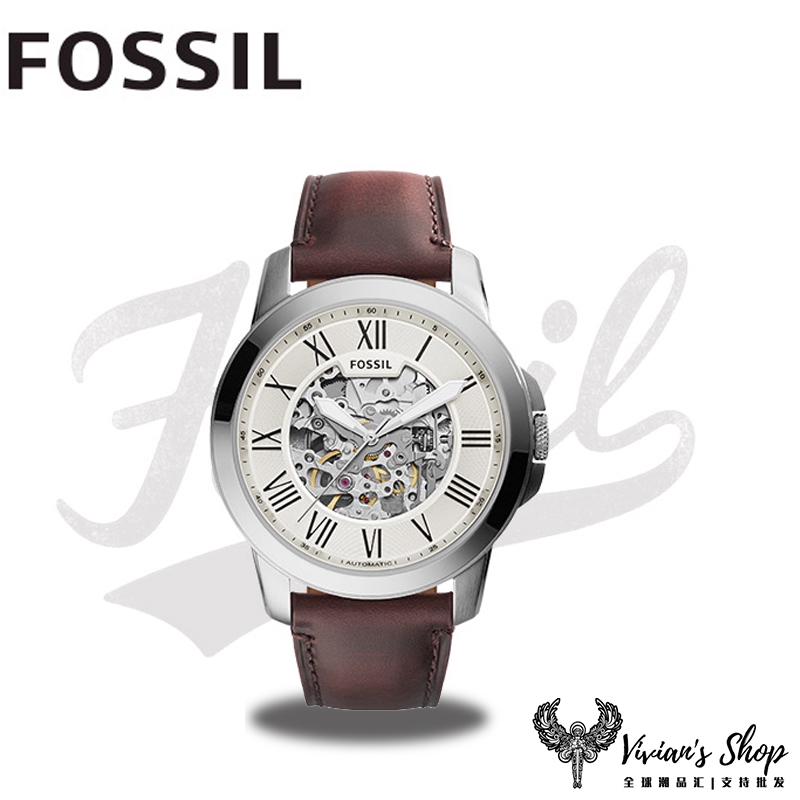 fossil grant sport automatic luggage leather watch