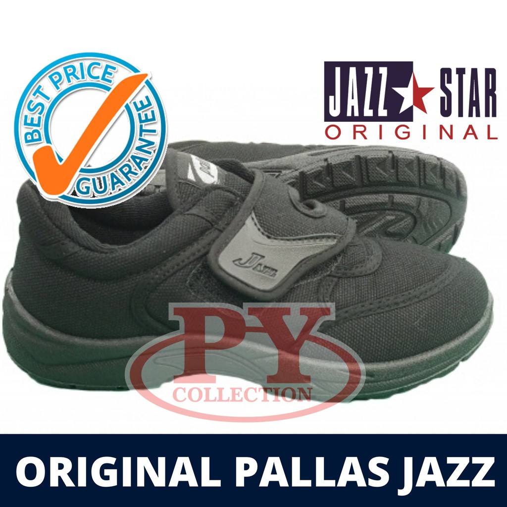 0165bk Kasut Sekolah Pallas Jazz Kasut Hitam 1 Lekat School Shoe 1