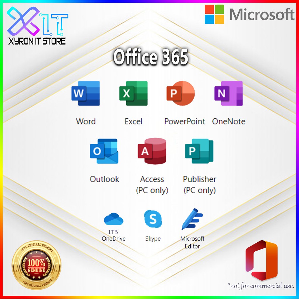 Genuine Microsoft Office 365 - Word, Excel, PowerPoint, OneNote ...