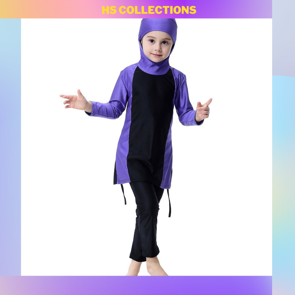 Muslimah Raya Baju Girl Kids Swimming Suit Muslimah Swimwear ...