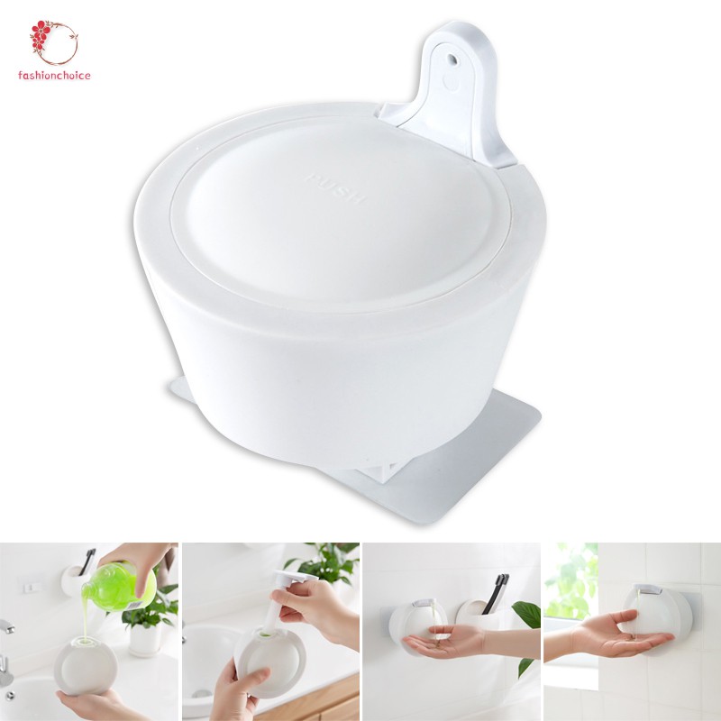 Suction Cup Liquid Soap Dispenser Wall-Mounted Punch-free for Bathroom ...