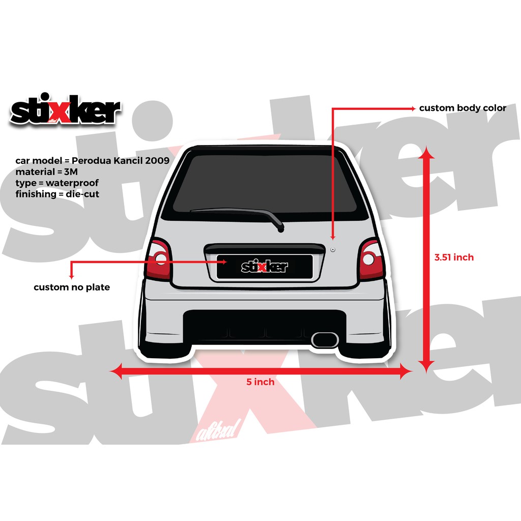 Sticker Belakang Kereta Perodua Kancil 2009  Shopee Malaysia