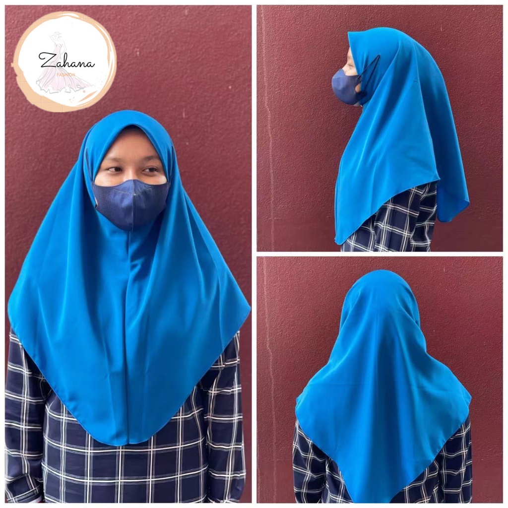 CH 123Pulau Pinang【READY STOCKS】Tudung Kafa Dua Lapis/Tudung Biru Sekolah Arab Kain Koshibo(BACK TO SCHOOL)