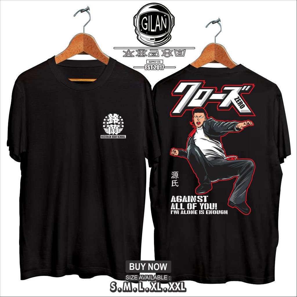 Anime Crows Zero Genji T Shirt Takiya Suzuran High School Sakazuki Shopee Malaysia